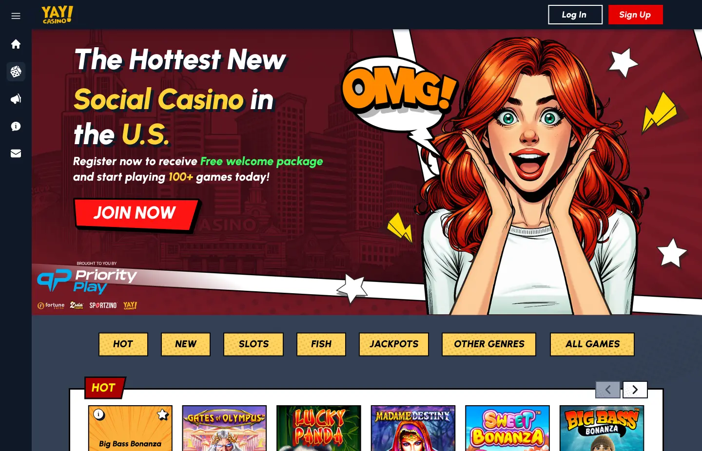 YayCasino homepage