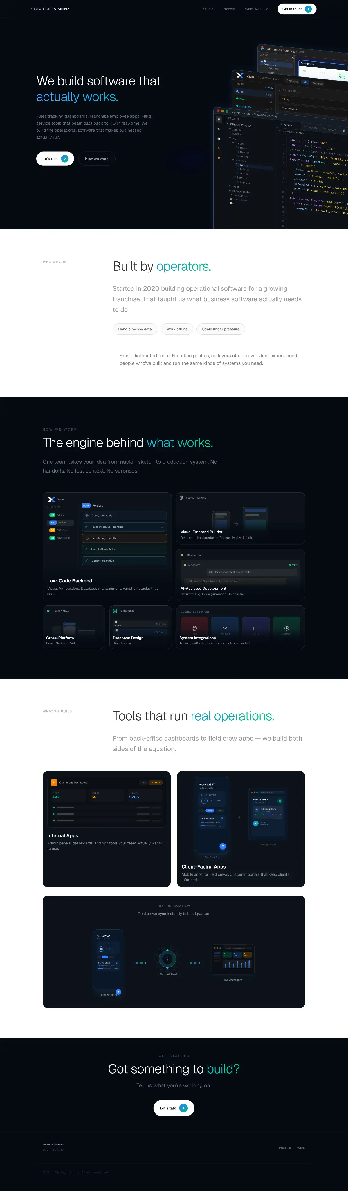 Strategic Visionz website — homepage